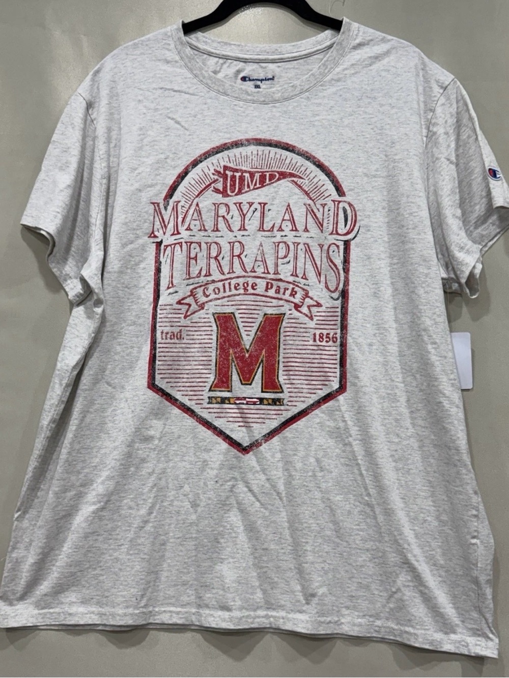 Champion Men’s Maryland Terrapins Gray Crew Neck T-Shirt 2 XXL